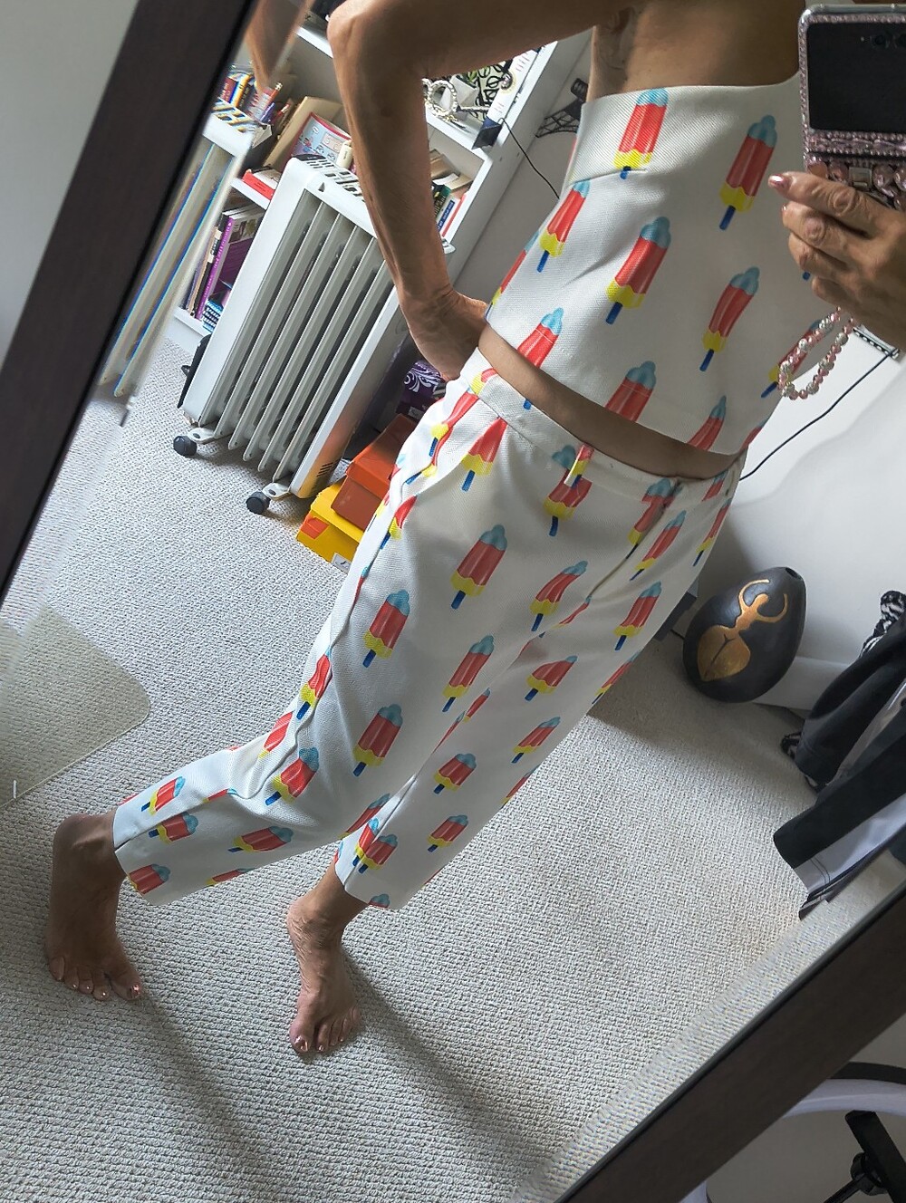 White Popsicle Print Two-Piece Set